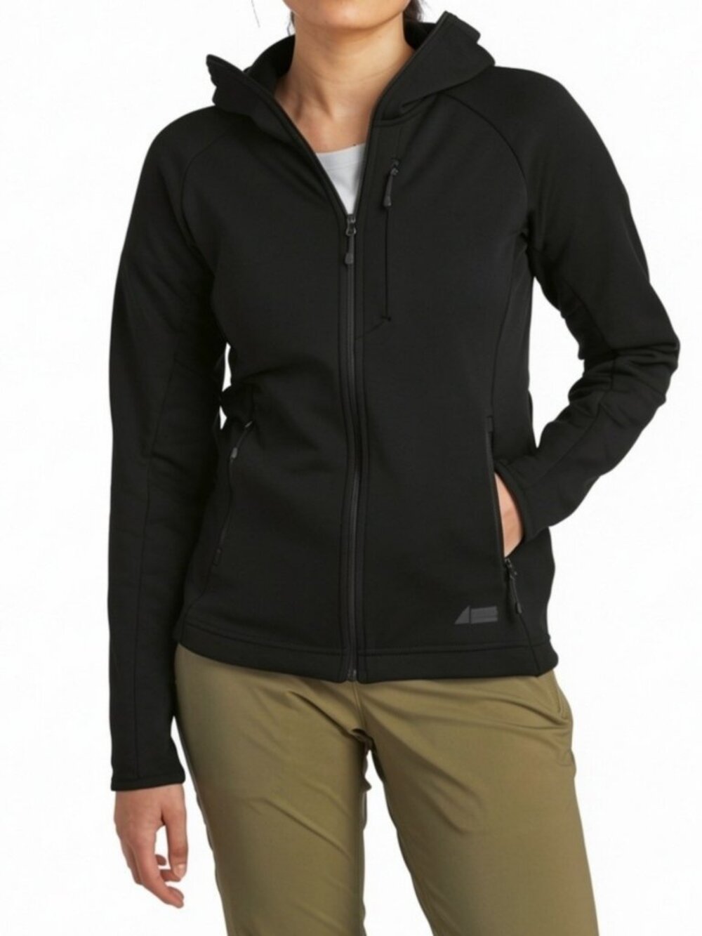 MEC Black Rockwall Midlayer Thermal Stretch Hooded Jacket size s